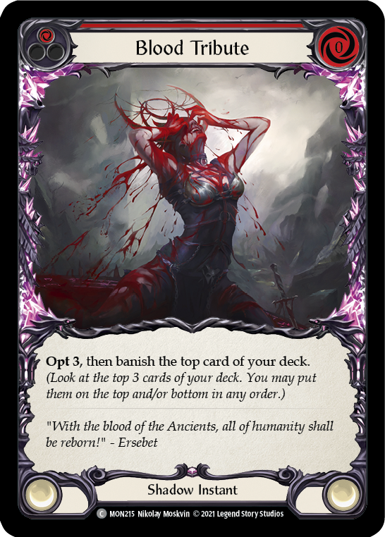 Blood Tribute (Red) [MON215-RF] 1st Edition Rainbow Foil