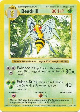 Beedrill (17/102) [Base Set Shadowless Unlimited]