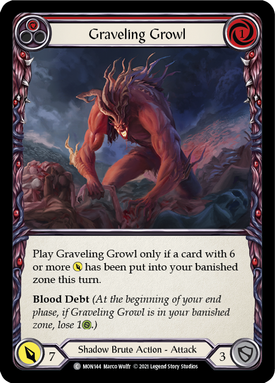 Graveling Growl (Red) [MON144] 1st Edition Normal