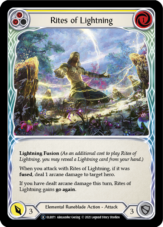 Rites of Lightning (Yellow) [U-ELE071] Unlimited Rainbow Foil